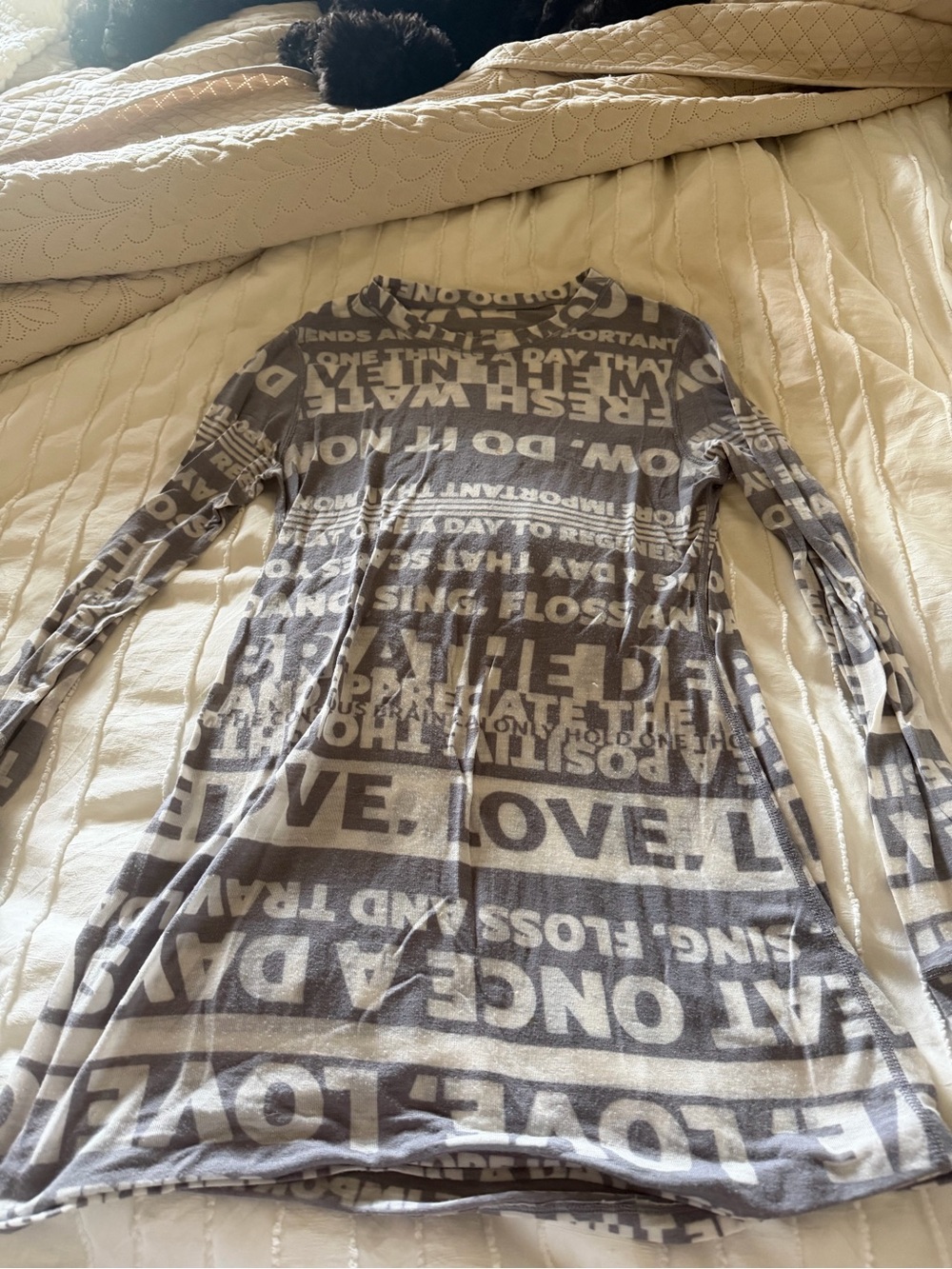 lululemon athletica Gray and White Long Sleeve Graphic Tee